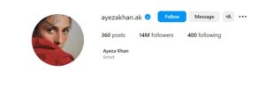 Ayeza Khan Instagram followers