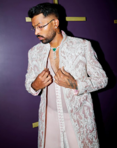 Hardik Pandya Wearing Faraz Manan at Ambani Wedding