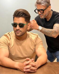 MS Dhoni New Hairstyle Crafted By Aalim Hakim Stylist Mesmerizes Fans