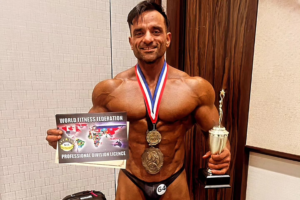 Abdul Majeed Victory with Mr Universe Trophy