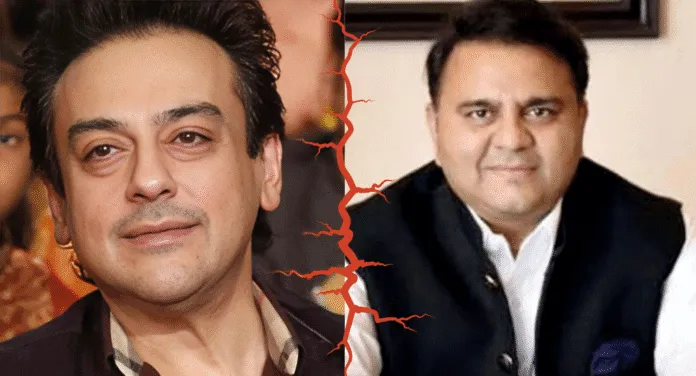 A split image features two men facing each other with a dramatic crack graphic between them, suggesting conflict or disagreement.