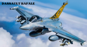 Top Fighter Jets 2025: The World's Most Advanced Aircraft 5 A Dassault Rafale fighter jet soaring through blue skies with clouds below, showcasing its sleek design and colorful tail.