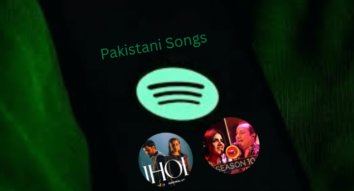 Close-up of a Spotify app screen featuring a playlist titled 