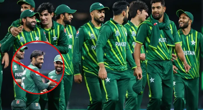 A group of cricket players in green uniforms with 