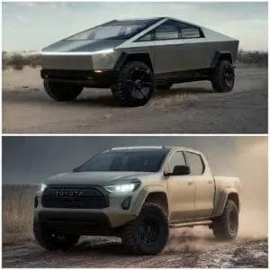 Tesla Cybertruck vs Toyotal Hilux Revo Tesla Cybertruck vs Toyotal Hilux Revo